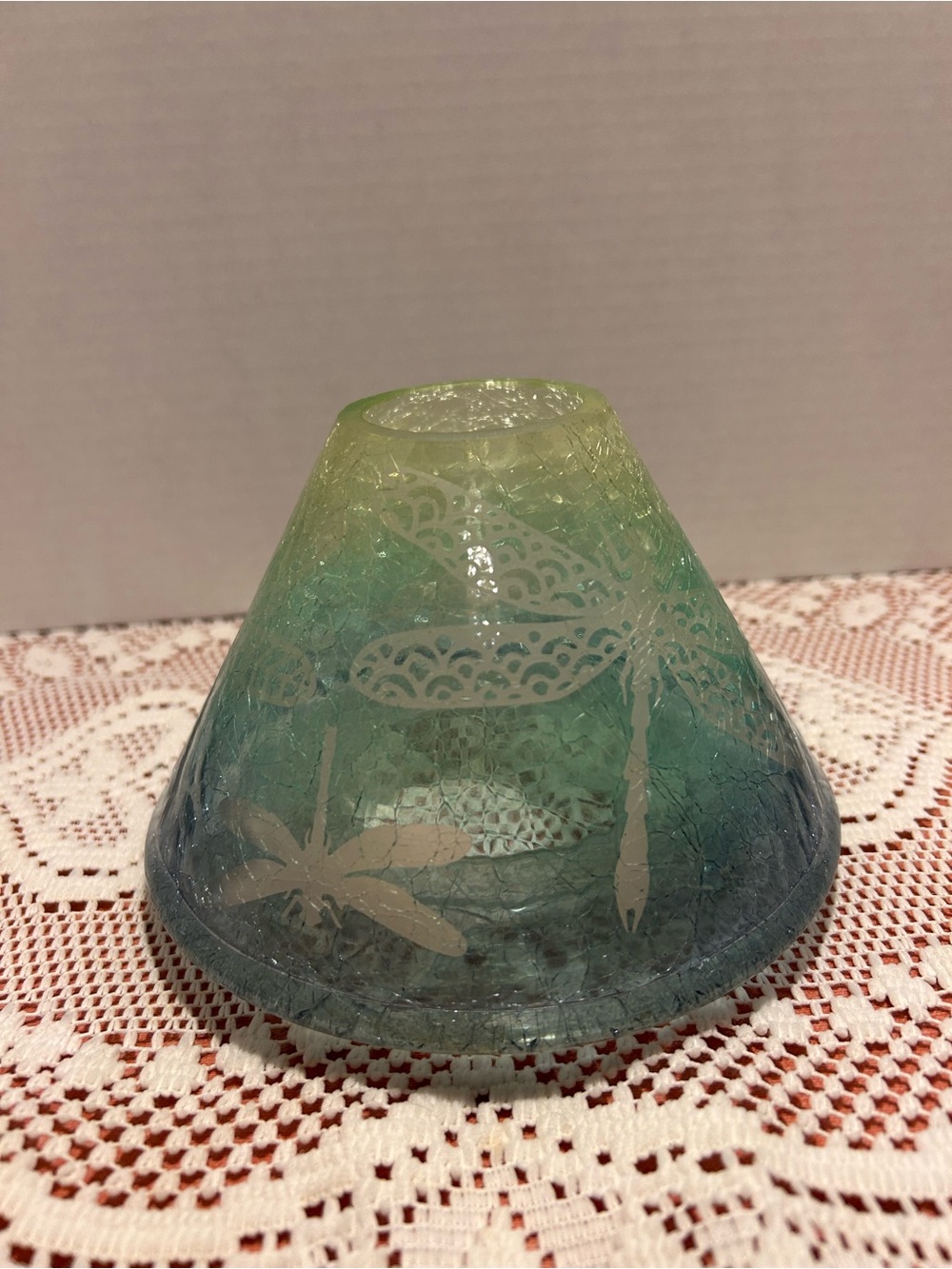 Yankee Candle Crackle Glass TWILIGHT FLIGHT Dragonfly Jar Shade